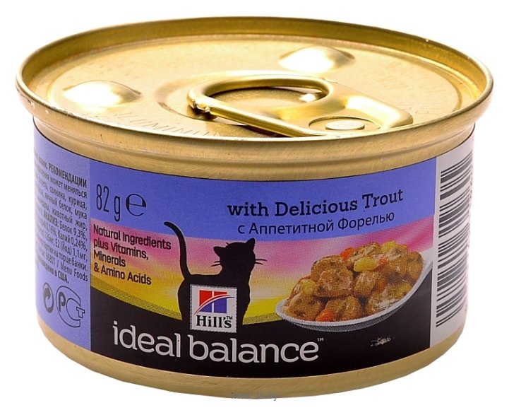 Фотографии Hill's Ideal Balance Feline Adult with Delicious Trout canned (0.082 кг) 1 шт.