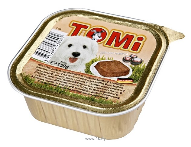 Фотографии ToMi (0.15 кг) 1 шт. Ламистер для собак с индейкой, пастой и морковью