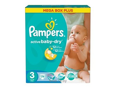 Фотографии Pampers Active Baby-Dry 3 Midi (174 шт.)