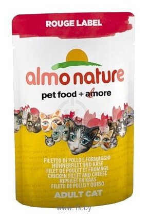 Фотографии Almo Nature (0.055 кг) 1 шт. Rouge Label Adult Cat Chicken Fillet and Cheese