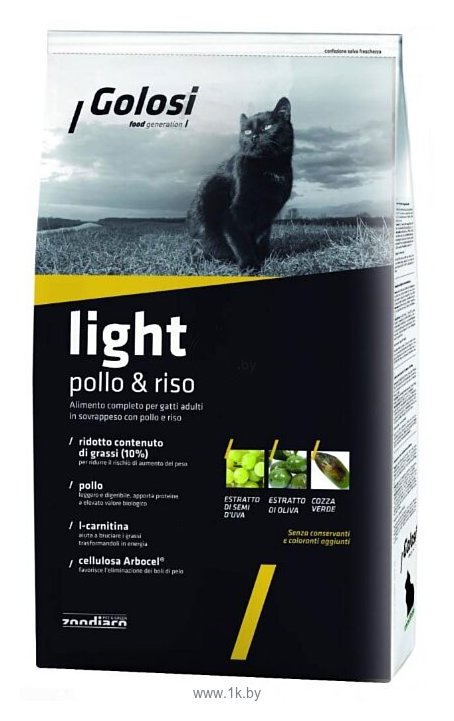 Фотографии Golosi (0.4 кг) Light Pollo & Riso для взрослых кошек облегченный с курицей и рисом