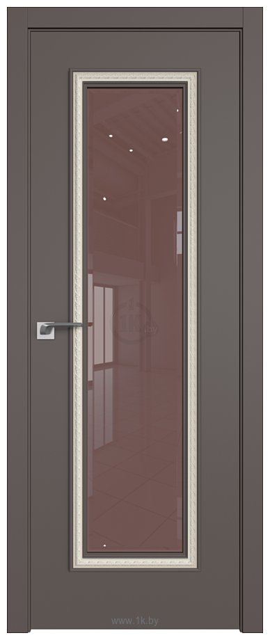 Фотографии ProfilDoors 61SMK (какао матовый, стекло какао, белая патина)