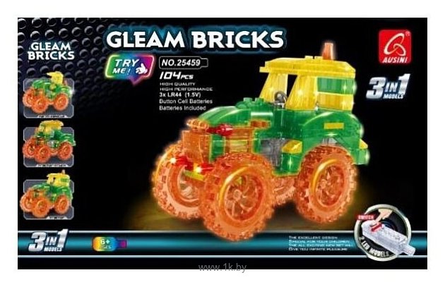 Фотографии Ausini Gleam Bricks 25459 Трактор 3 в 1