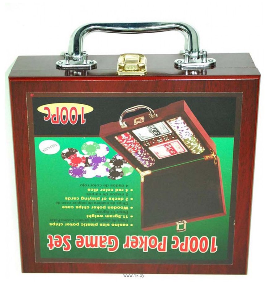 Фотографии Zez Набор для покера в чемодане 100 фишек с номиналом 6641-M1