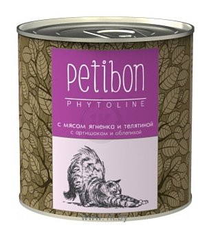 Фотографии Petibon Phytoline с мясом ягненка и телятиной, артишоком и облепихой для кошек (0.24 кг) 1 шт.