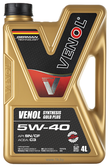 Фотографии Venol Synthesis Gold Plus SN CF 5W-40 4л