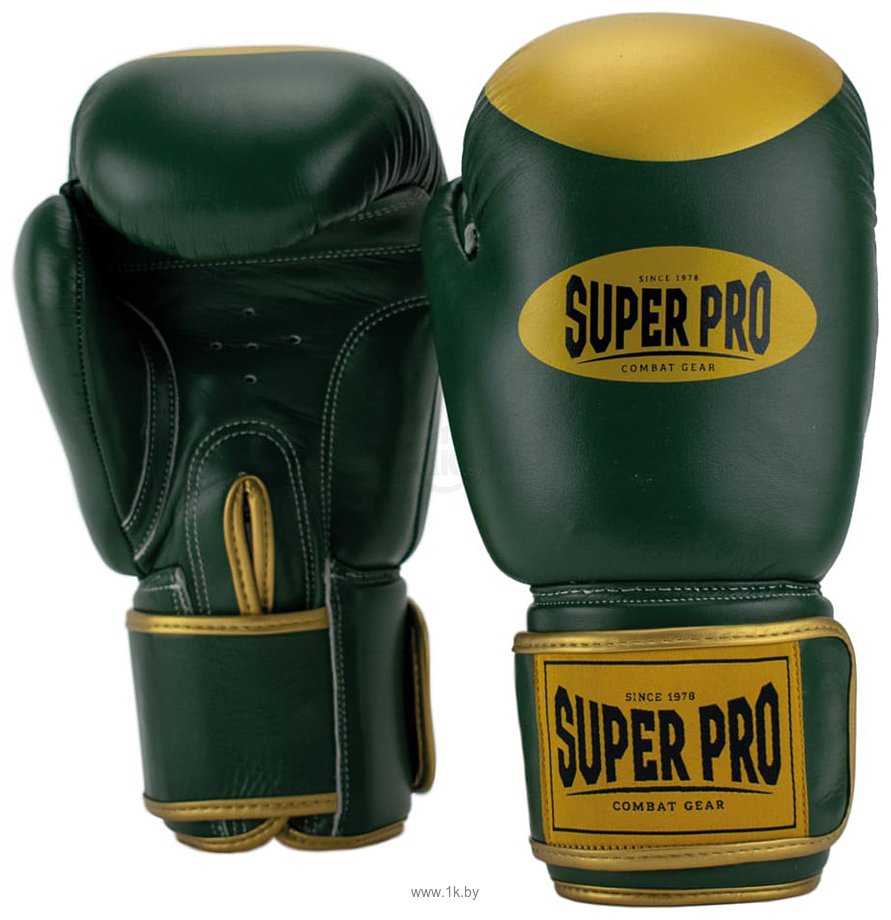 Фотографии Super Pro Combat Gear Boxer Pro SPBG160-53350 10 oz (зеленый/золотистый)