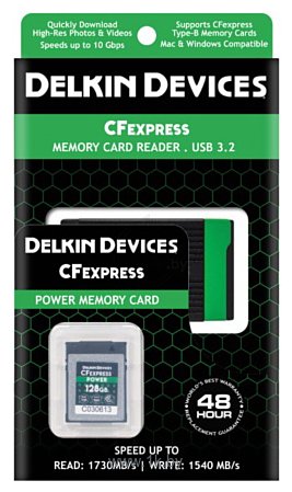 Фотографии Delkin Devices CFexpress Reader and Card Bundle 128GB DCFX1-128-R