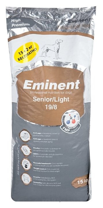Фотографии Eminent (17 кг) Senior/Light 19/8 для пожилых собак и собак с избыточным весом