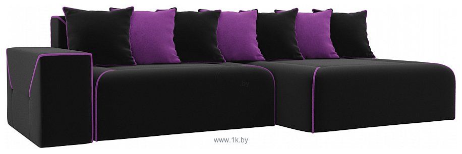 Фотографии Лига диванов Кельн 105084 (правый, черный/фиолетовый)