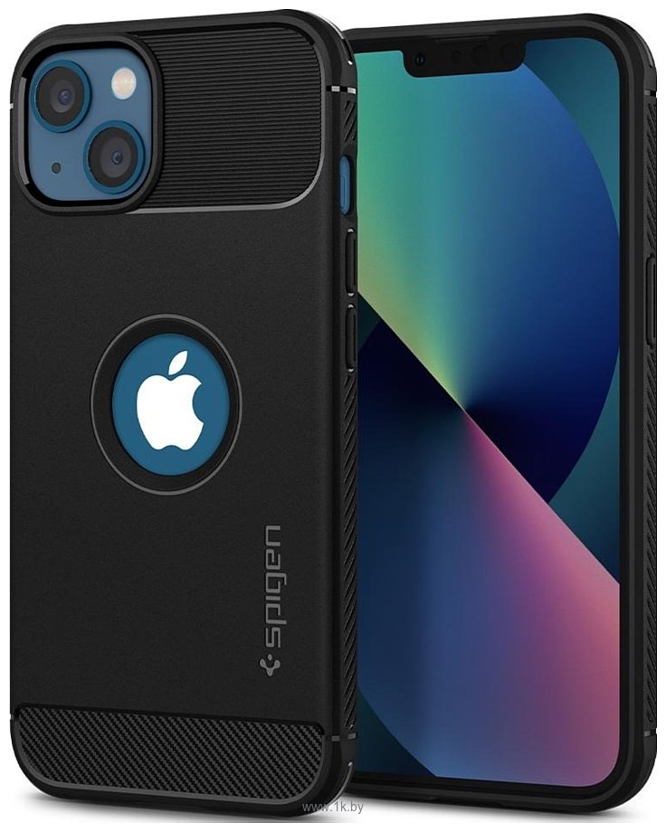 Фотографии Spigen Rugged Armor для iPhone 13 ACS03518 (черный)