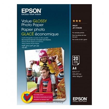 Фотографии Epson Value Glossy Photo Paper A4 183 г/м2 20 листов (C13S400035)