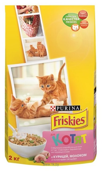 Фотографии Friskies Для котят с курицей, молоком и овощами (2 кг)