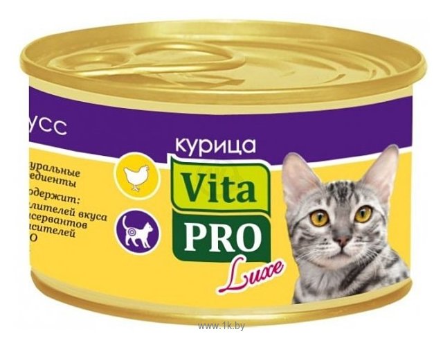 Фотографии Vita PRO Мяcной мусс Luxe для стерилизованных кошек, курица (0.085 кг) 24 шт.