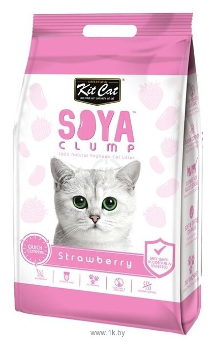 Фотографии Kit Cat Soya Clump Strawberry 14л