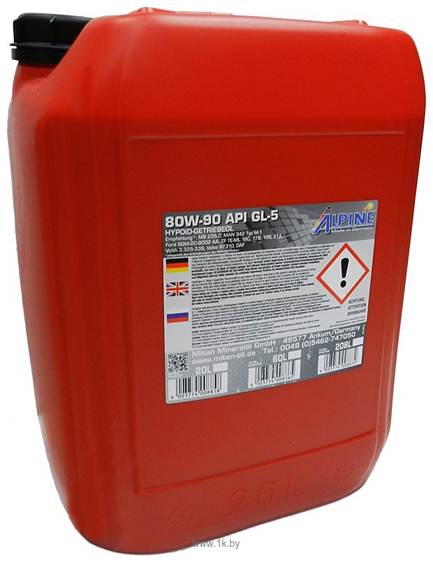 Фотографии Alpine Gear Oil 80W90 GL-5 0100703 20 л