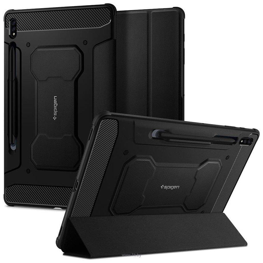 Фотографии Spigen Rugged Armor Pro для Samsung Galaxy Tab S7+/S8+ Plus 12.4 (черный)