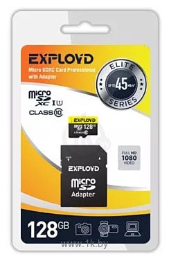 Фотографии Exployd Premium Series microSDXC 128GB EX128GCSDXC10UHS-1-ELU3 (с адаптером)