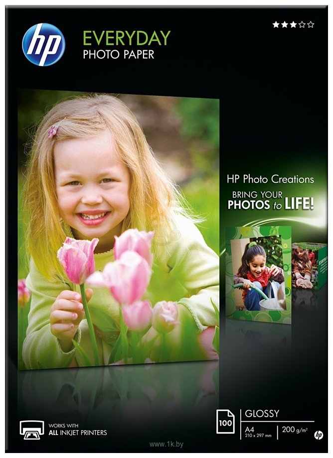 Фотографии HP Everyday Glossy Photo Paper A4 100 листов (Q2510A)