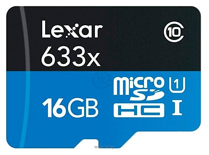 Фотографии Lexar microSDHC Class 10 UHS Class 1 633x 16GB + SD adapter