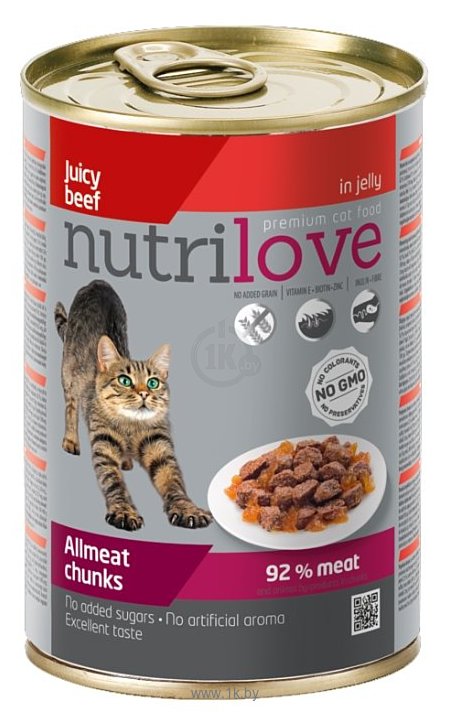 Фотографии nutrilove Cats - Allmeat chunks with juicy beef