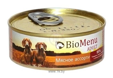 Фотографии BioMenu (0.1 кг) 24 шт. Adult консервы для собак мясное ассорти