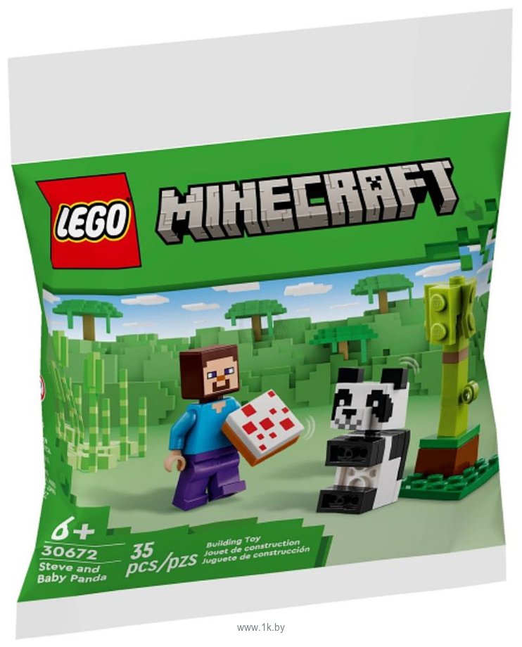 Фотографии LEGO Minecraft 30672 Стив и детеныш панды