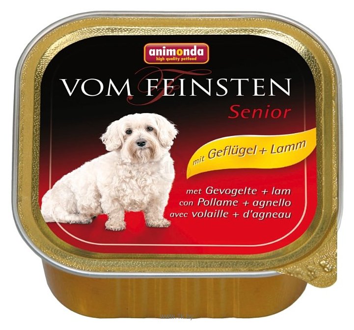 Фотографии Animonda Vom Feinsten Senior для пожилых собак с мясом домашней птицы и ягненком (0.15 кг) 22 шт.