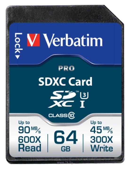Фотографии Verbatim Pro SDXC Class 10 UHS-3 64GB