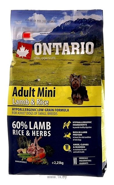 Фотографии Ontario (2.25 кг) Adult Mini Lamb & Rice