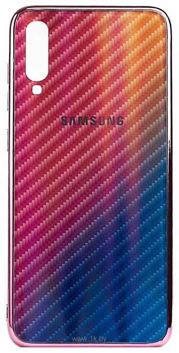 Фотографии EXPERTS Aurora Glass для Samsung Galaxy A70 с LOGO (розовый)