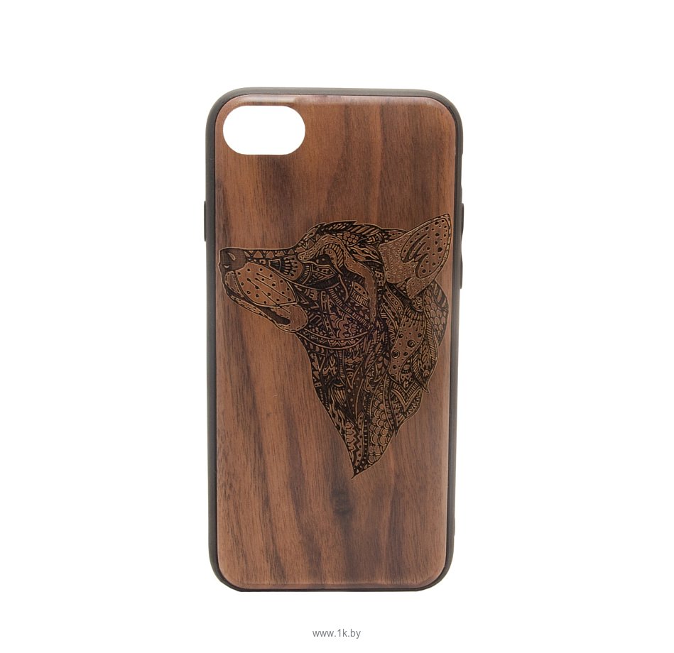Фотографии Case Wood для Apple iPhone 7/8 (грецкий орех, волк I)