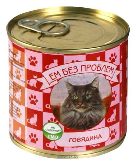 Фотографии Ем Без Проблем Консервы для кошек Говядина (0.25 кг) 15 шт.