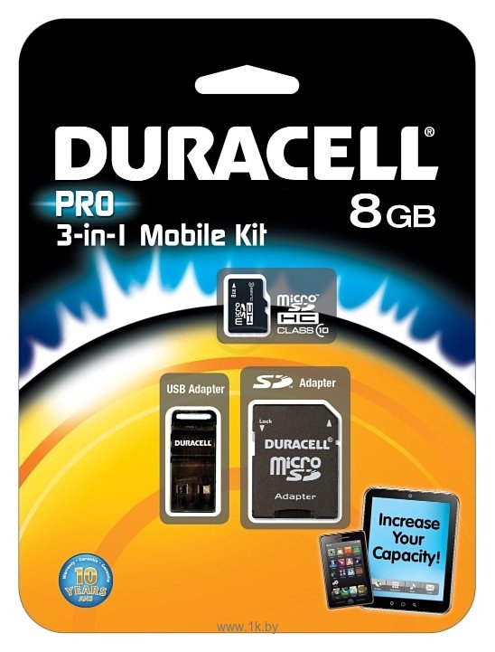 Фотографии Duracell PRO microSDHC Class 10 8GB + SD adapter & USB Card Reader