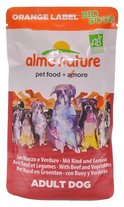 Фотографии Almo Nature Orange label Adult Dog Bio Soup Beef and Vegetables (0.14 кг) 12 шт.