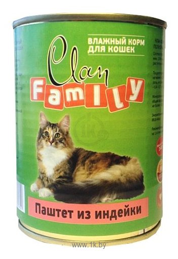 Фотографии CLAN Family Паштет из индейки для кошек (0.340 кг) 1 шт.