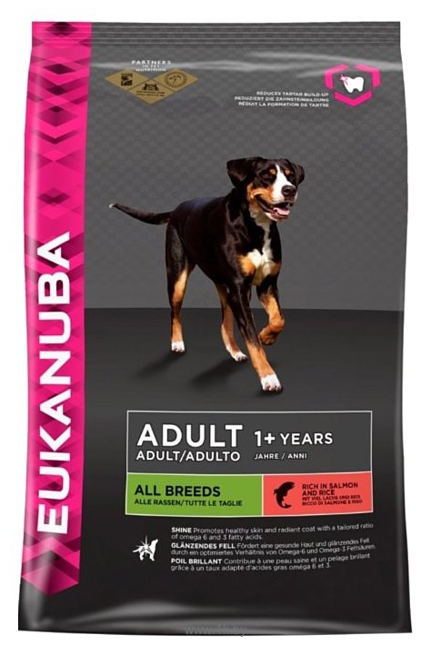 Фотографии Eukanuba Adult Dry Dog Food For all Breeds Salmon & Rice (12 кг)