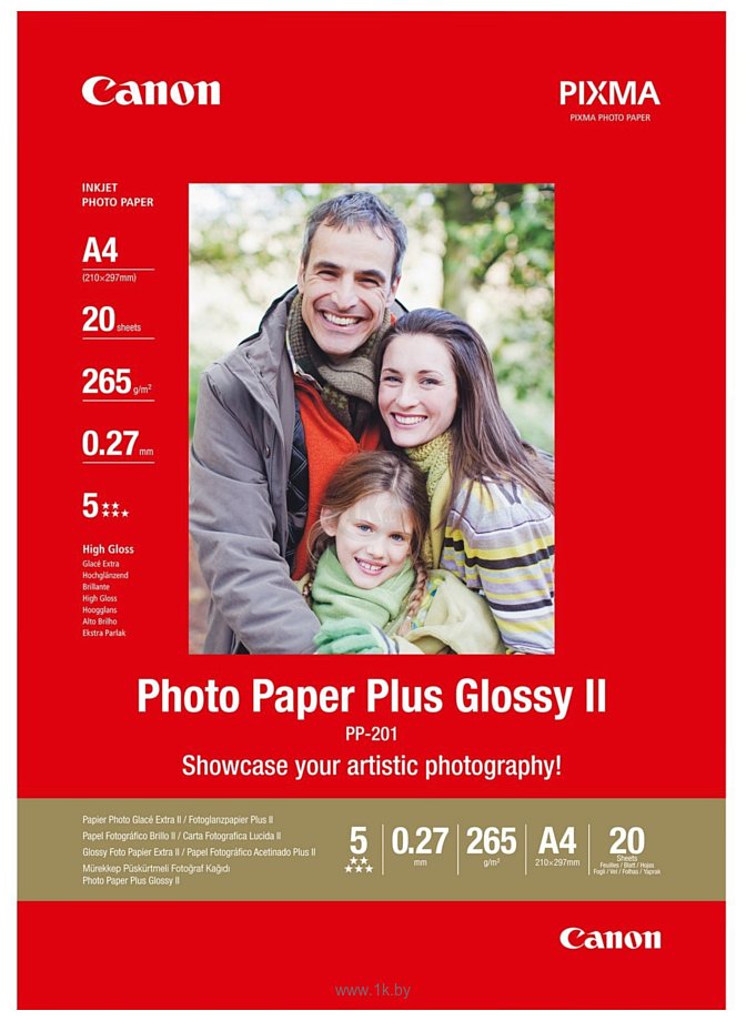 Фотографии Canon Photo Paper Plus Glossy II PP-201 А4 265 г/м2 20 л 2311B019