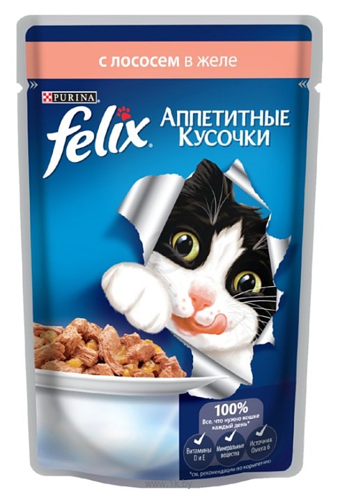 Фотографии Felix Аппетитные кусочки с Лососем в желе (0.1 кг) 1 шт.