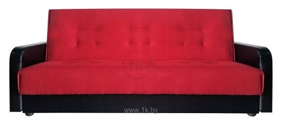 Фотографии Настоящая мебель Лондон 120 см (пружинный блок, рогожка/экокожа, красный/черный)