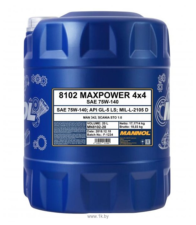 Фотографии Mannol Maxpower 4x4 75W-140 20л