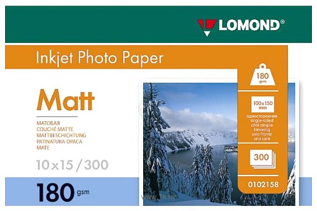 Фотографии Lomond матовая односторонняя A6 180 г/кв.м. 300 листов (0102158)