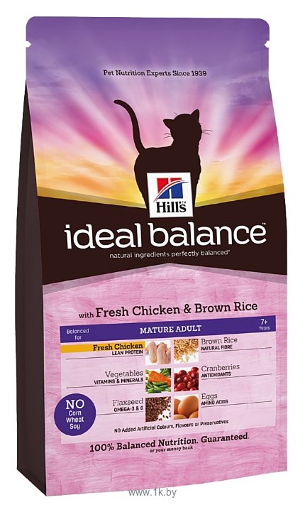 Фотографии Hill's Ideal Balance Feline Mature Adult 7+ with Fresh Chicken & Brown Rice dry (2 кг)