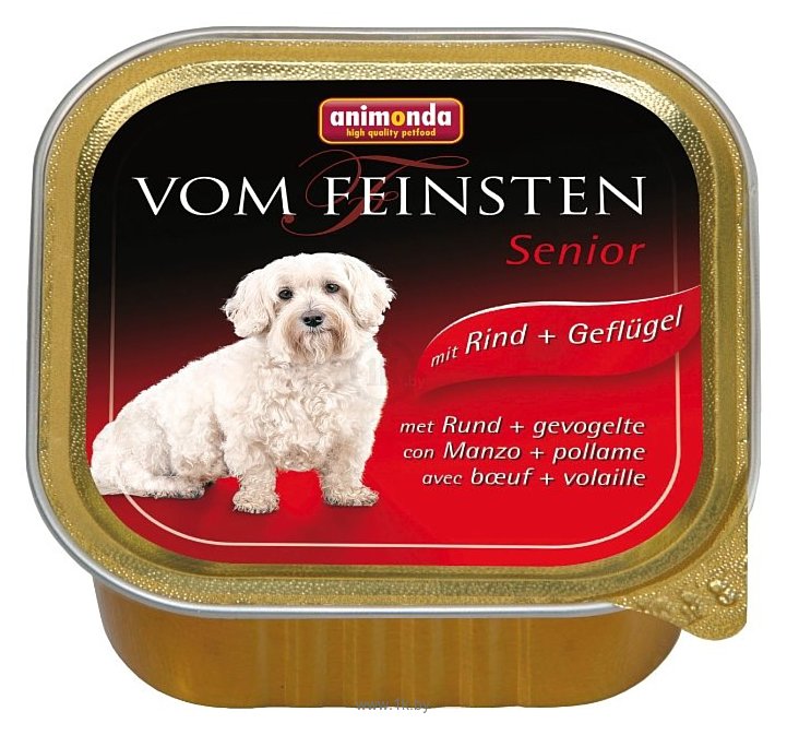 Фотографии Animonda Vom Feinsten Senior для пожилых собак с говядиной и мясом домашней птицы (0.15 кг) 22 шт.