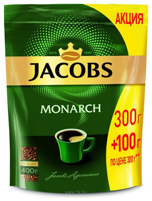 Фотографии Jacobs Monarch растворимый 400 г (пакет)