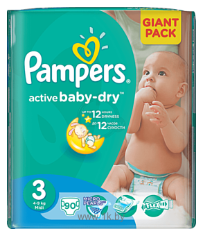 Фотографии Pampers Active Baby-Dry 3 Midi (90 шт.)