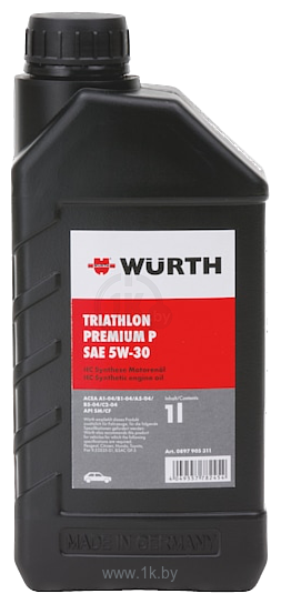 Фотографии Wurth Triathlon Premium P 5W-30 1л