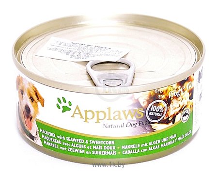 Фотографии Applaws Dog Mackerel with Seaweed and Sweetcorn canned (0.156 кг) 1 шт.