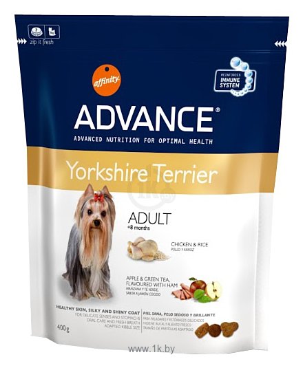 Фотографии Advance Yorkshire Terrier Adult курица и рис (0.4 кг)