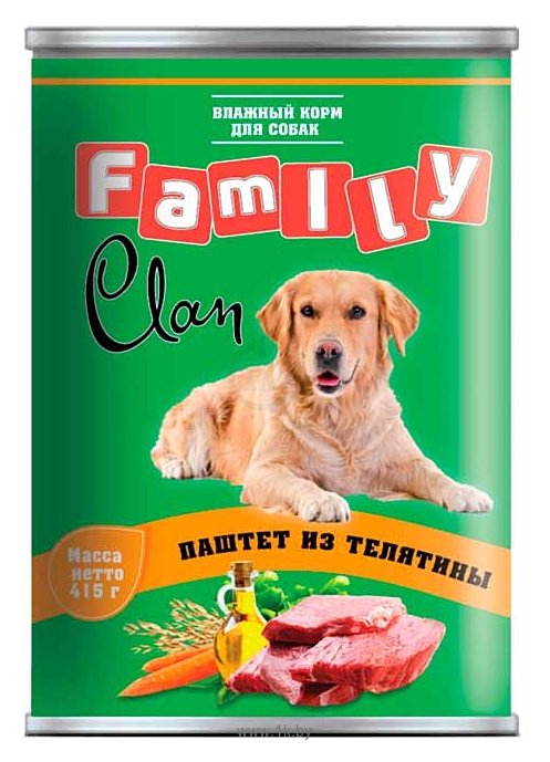 Фотографии CLAN (0.415 кг) 9 шт. Family Паштет из телятины для собак
